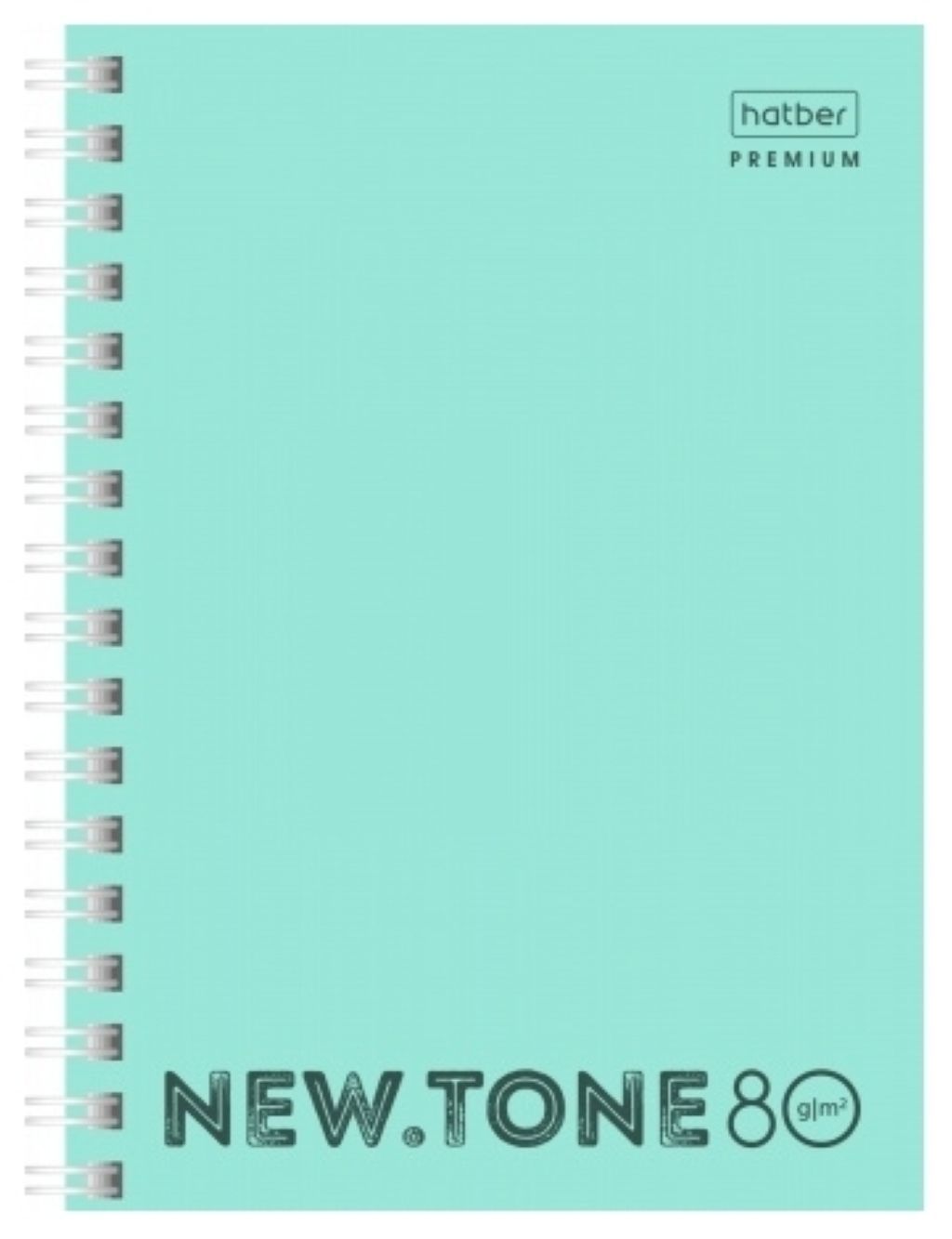 Записная книжка А6  80л. Hatber "NEWtone PASTEL МЯТА" на гребне, обложка картон /120/