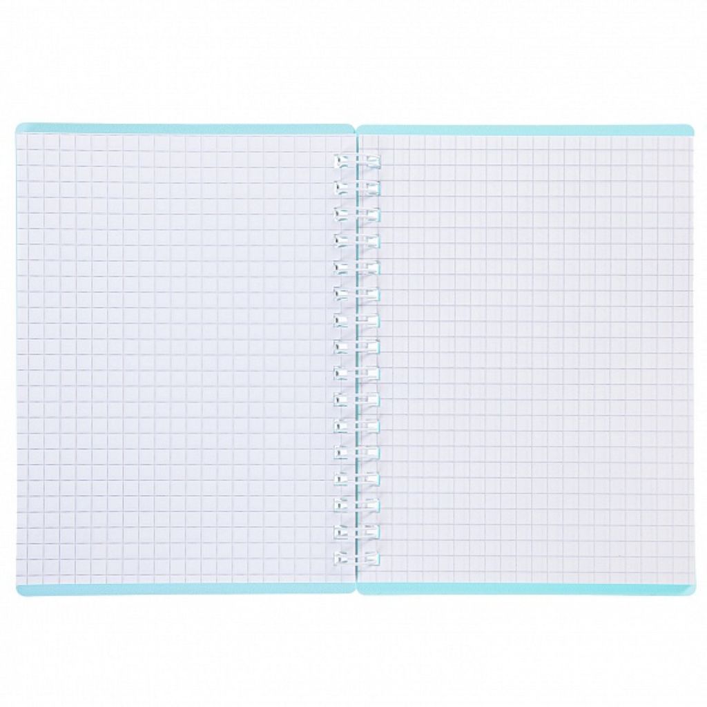 Записная книжка А6  80л. Hatber "NEWtone PASTEL Незабудка" на гребне, обложка пластиковая /120/