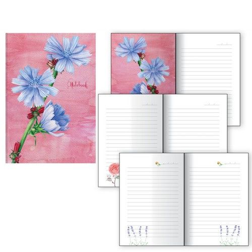 Записная книжка А6+  80л. "Aquarelle. Полевые цветы" кожзам /20/