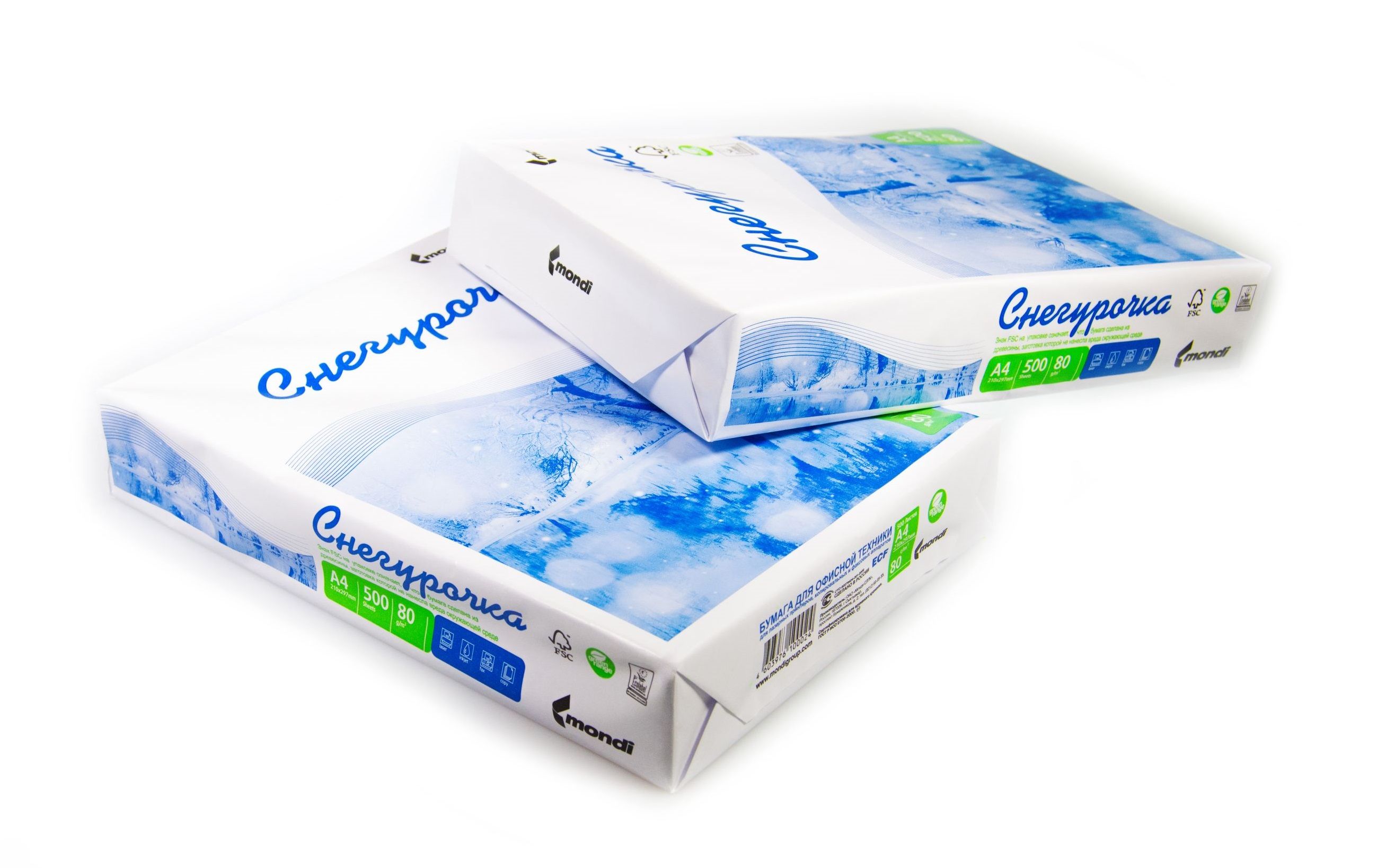 Бумага для оргтехники "Снегурочка" А4 80г/кв.м 500л. /5/
