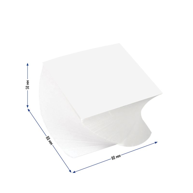 Блок для записей  80х80х50мм белый спираль "Berlingo" /24/