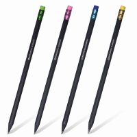 Карандаш чернографитный с ластиком "BRAUBERG" "Black Wood" НВ, черное дерево /100/