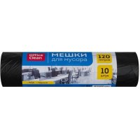 Мешки для мусора 120л "OfficeClean" ПВД черные, в рулоне /1/