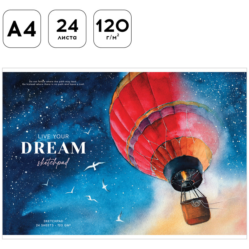 Альбом для рисования А4  24л. "Dream above" скрепка /4/40/