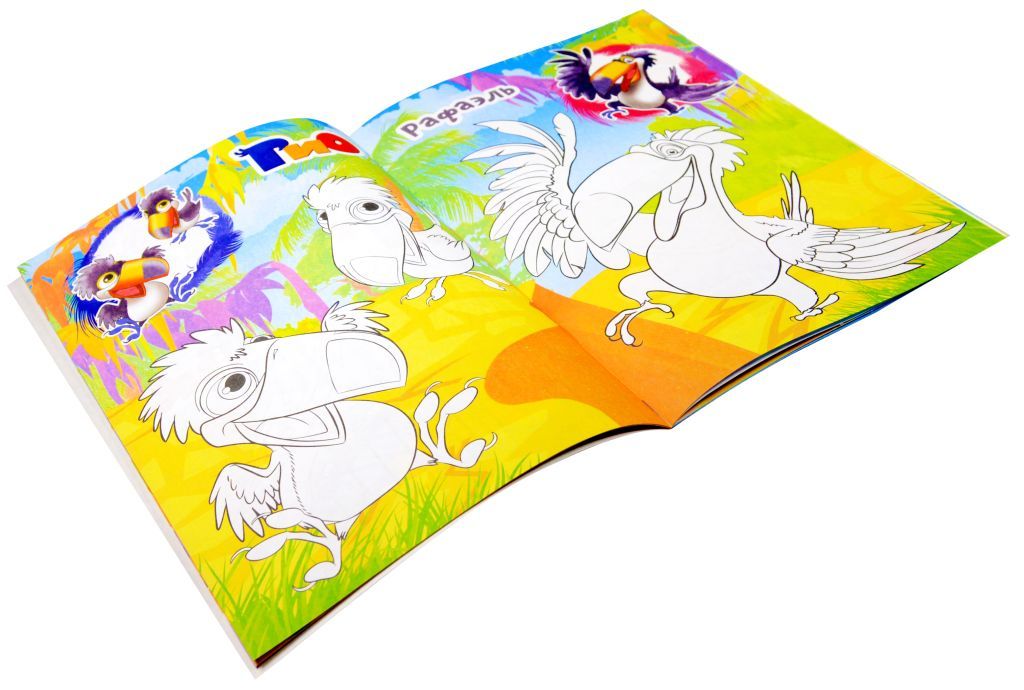 Раскраска А4  "Ассорти" с наклейками