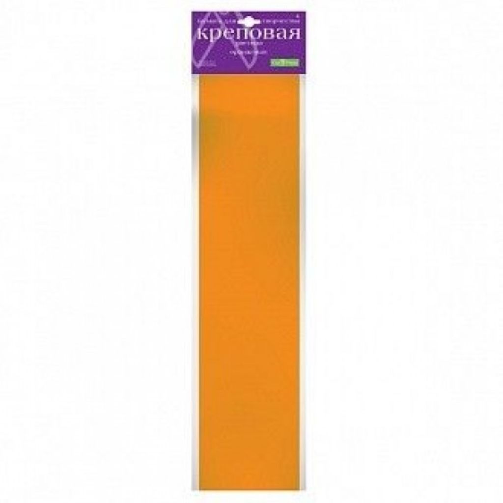 Бумага креповая в рулонах 50см х 250см оранжевая /50/