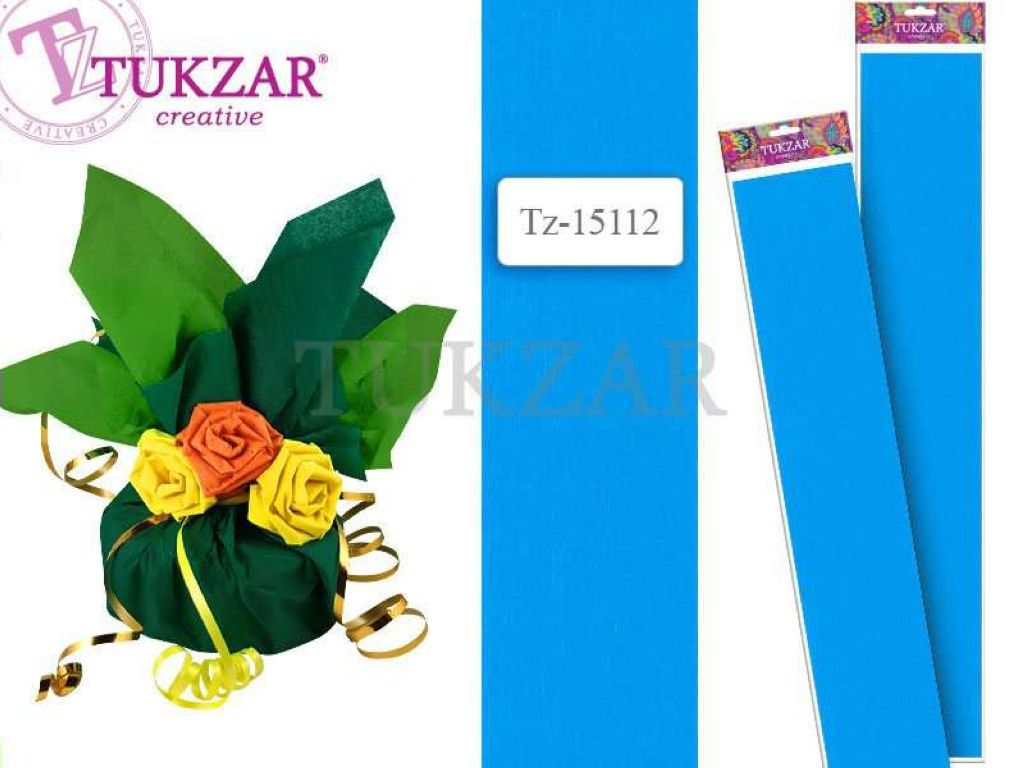 Бумага крепированная в упаковке 50х250см голубой /1/