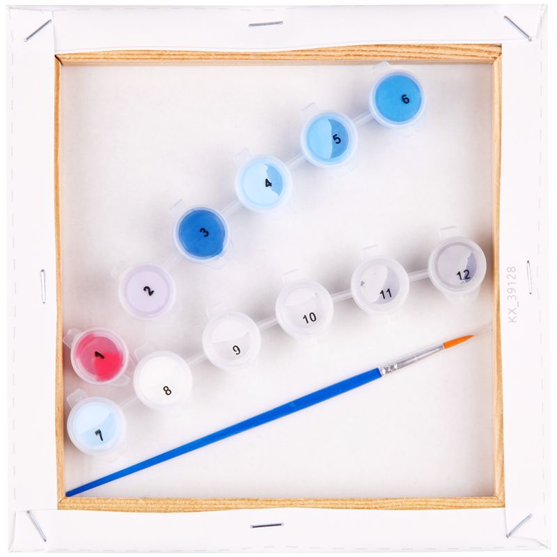 Раскраска 20х20см  "Самолетик" по номерам на холсте /1/