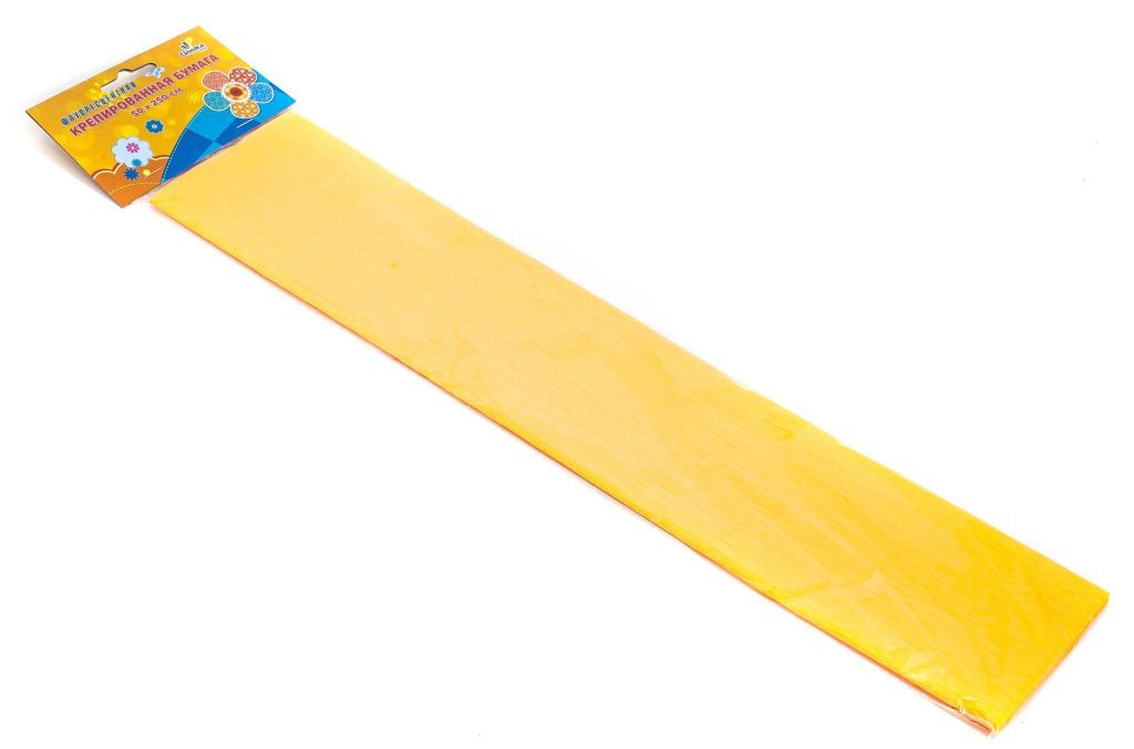 Бумага крепированная в упаковке 50х250см флуоресцентная оранжевая /8/