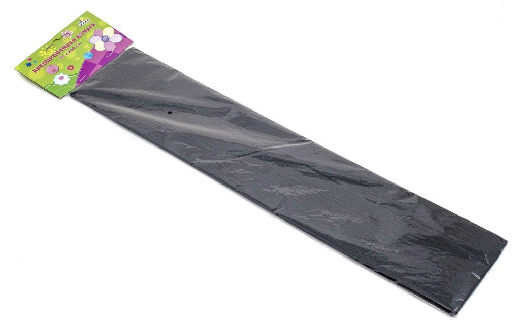 Бумага крепированная в упаковке 50х250см черный /8/