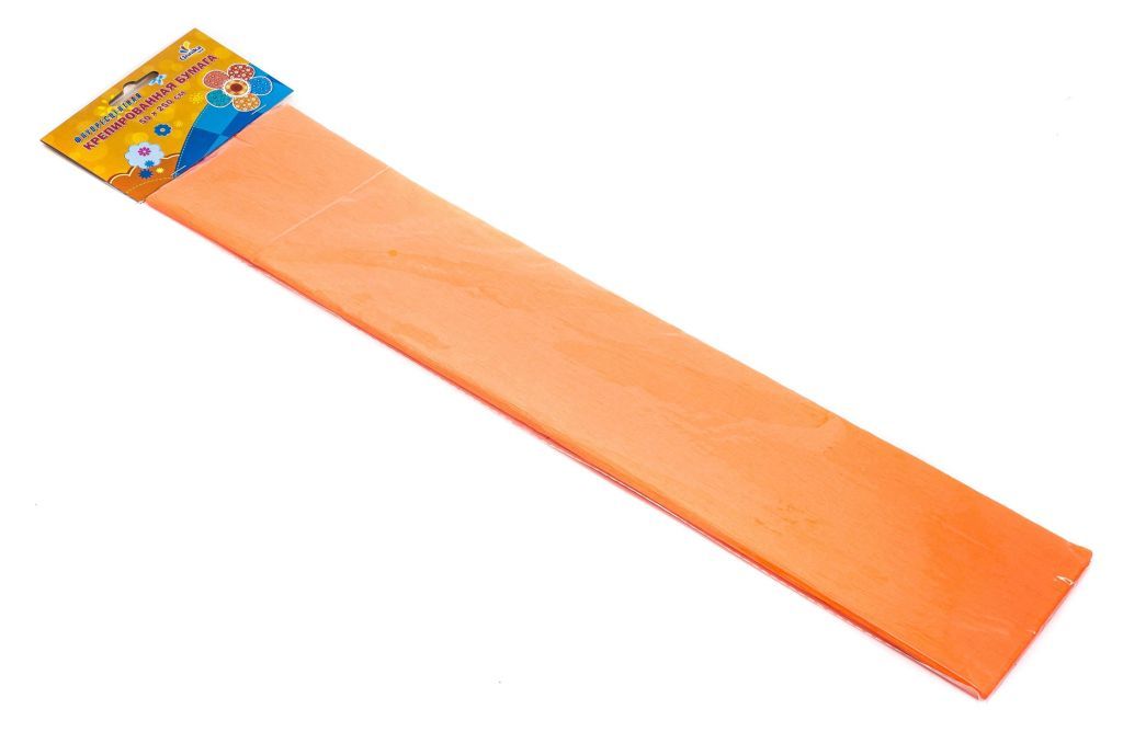 Бумага крепированная в упаковке 50х250см флуоресцентная коралловая /8/