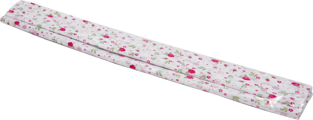 Бумага крепированная в упаковке 50х250см 35г/кв.м розочки на белом /1/10/