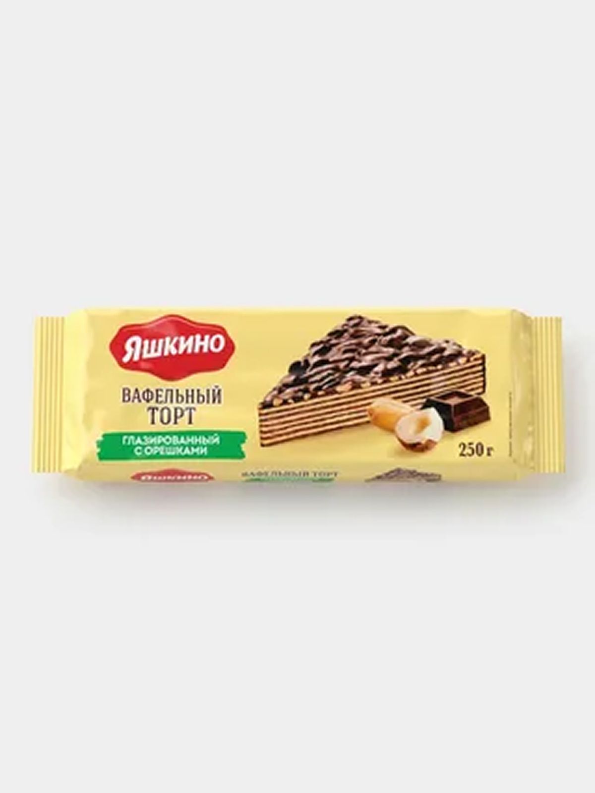 Торт вафельный "Яшкино" глазированный с орехом 250г.