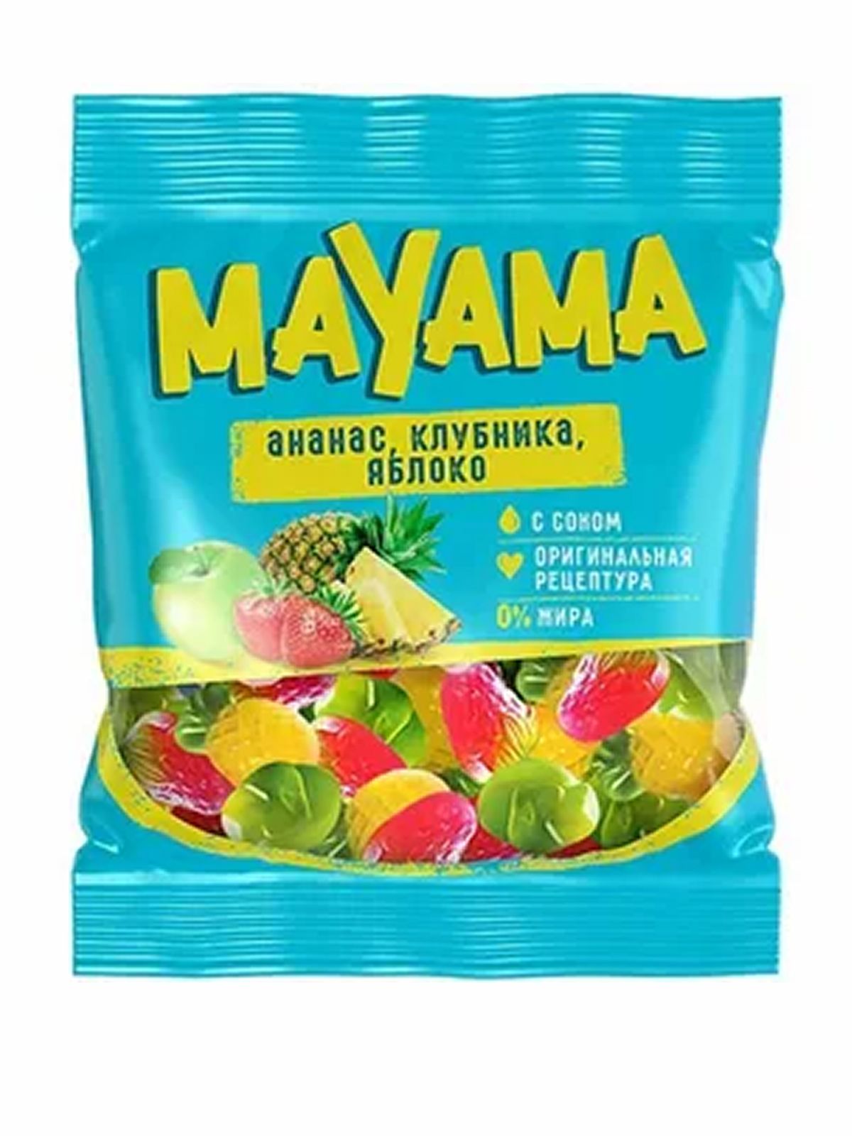 Мармелад "Mayama" жевательный, со вкусами клубники, яблока,ананаса 70 г