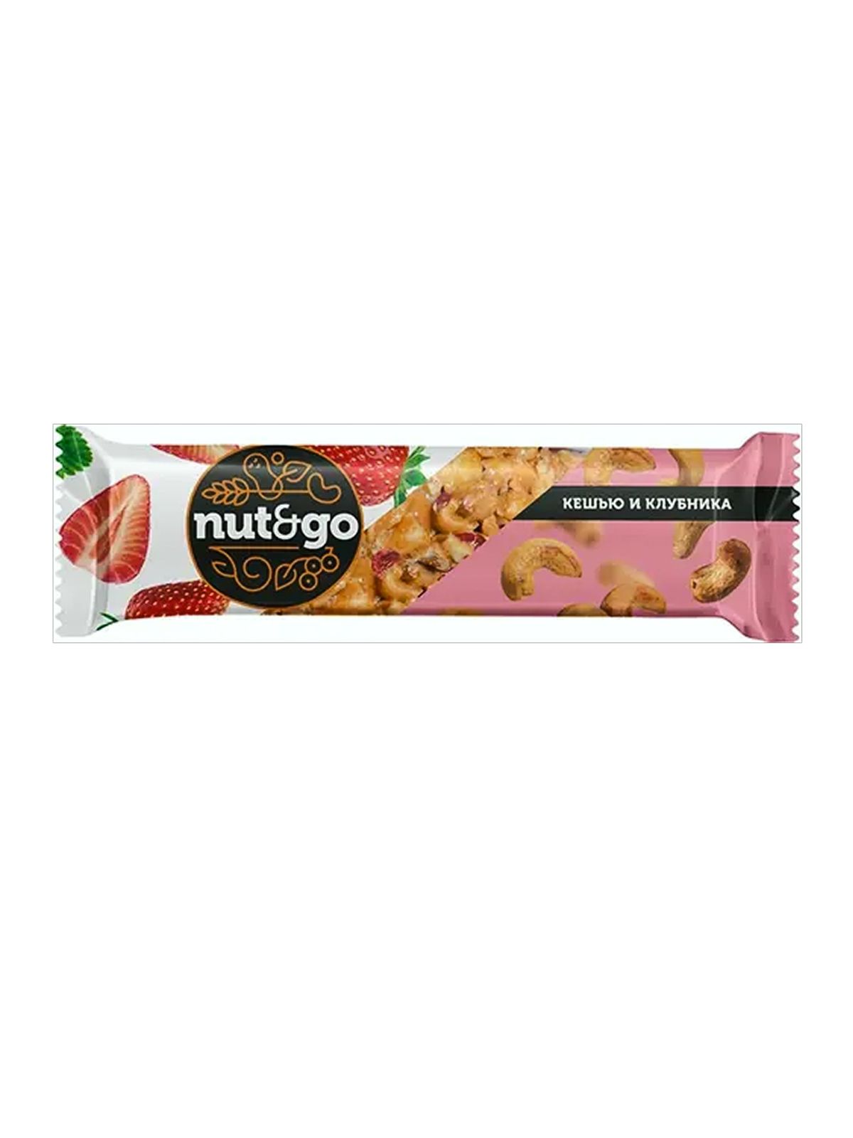 Батончик "NUT&GO" кешью, клубника, глазированный 36г. /18/