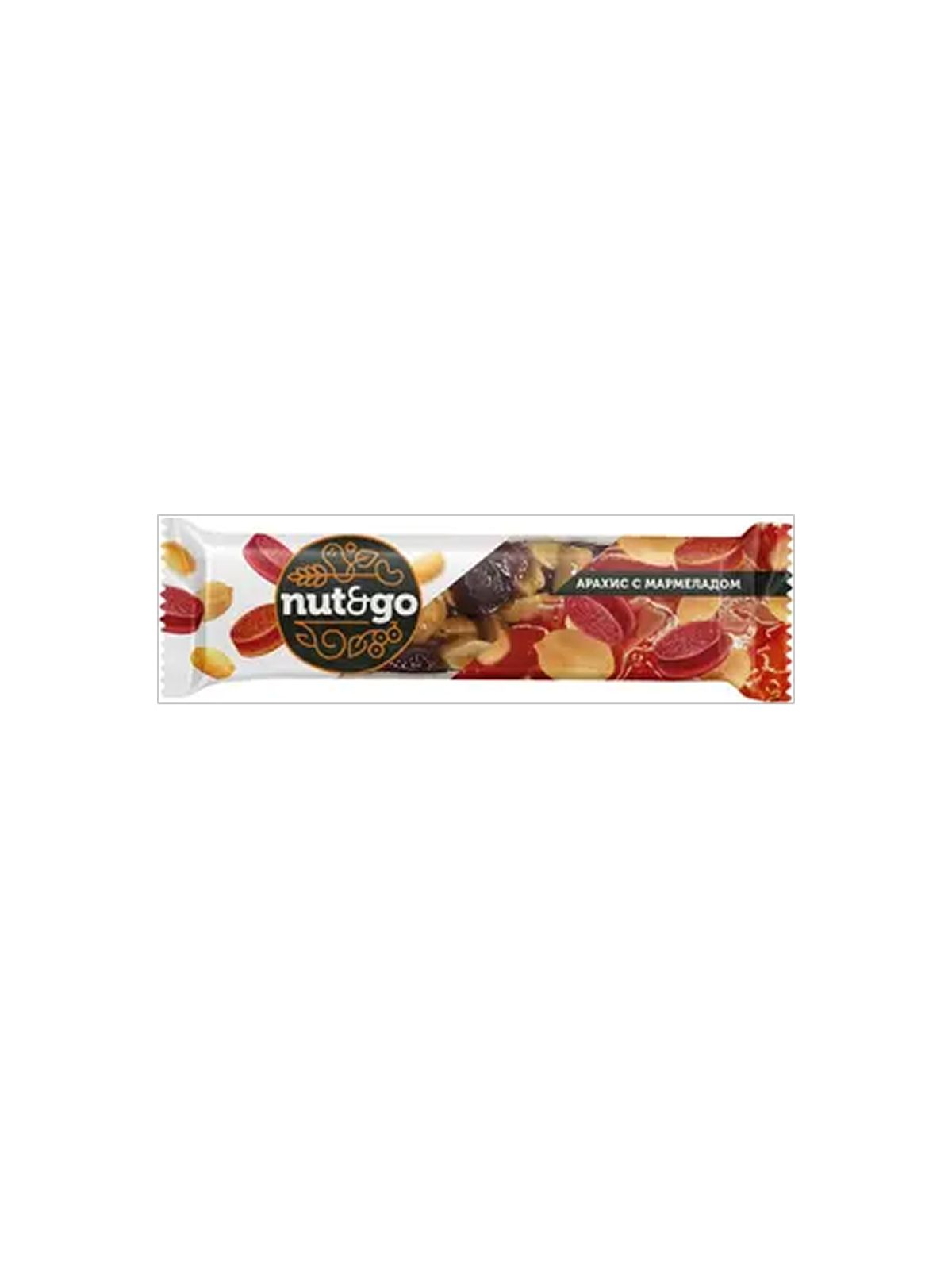 Батончик "NUT&GO" арахис и мармелад, глазиров. 42г. /18/