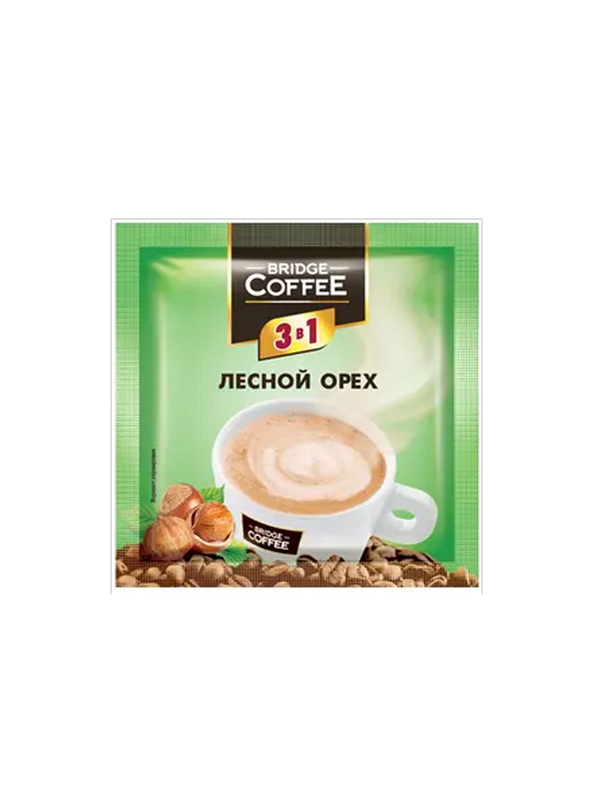Кофе растворимый "Bridge Coffee" с ароматом лесного ореха 3в1 20гр. /16/
