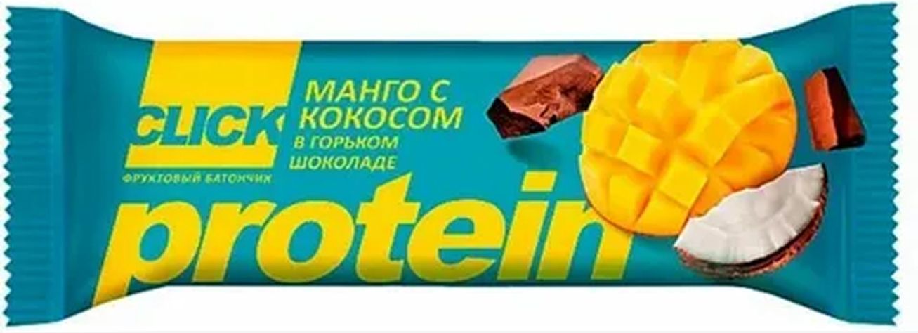 Батончик "Click" Protein Манго с кокосом 40г. /15/