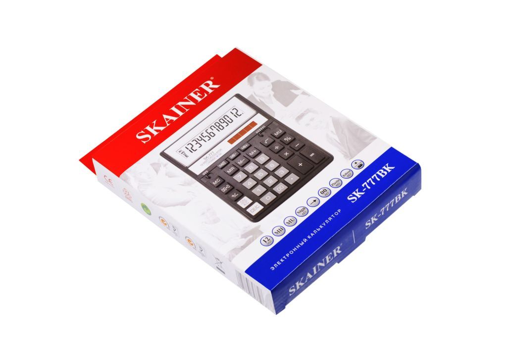Калькулятор 12разр. "SKAINER" 157x200x32мм черный /1/