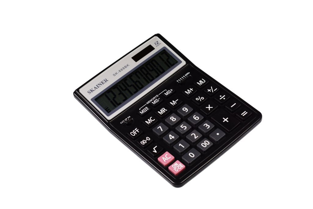 Калькулятор 12разр. "SKAINER" 155x204x34мм черный /1/