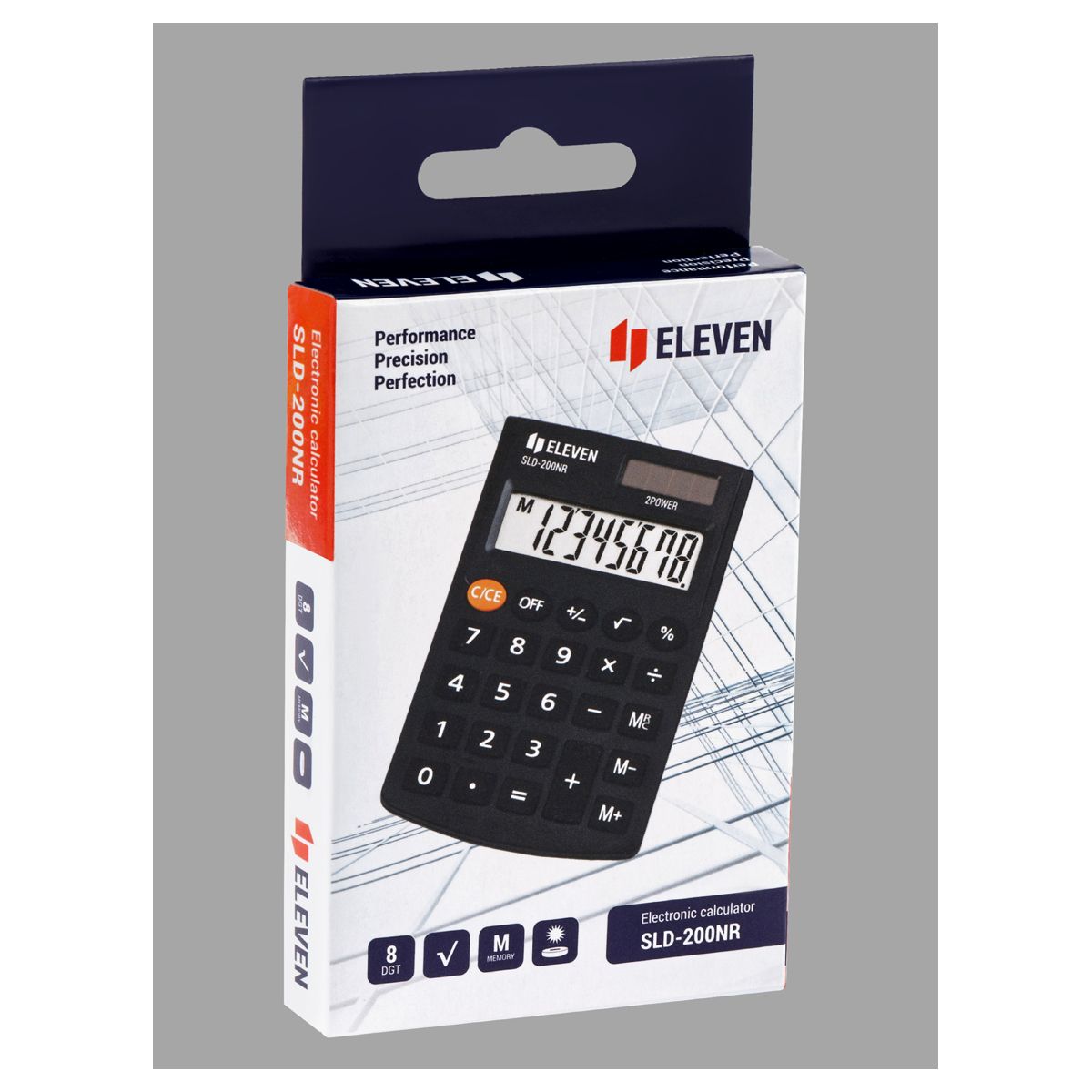Калькулятор  8разр. "Eleven SLD-200NR" 64*98*10мм, черный