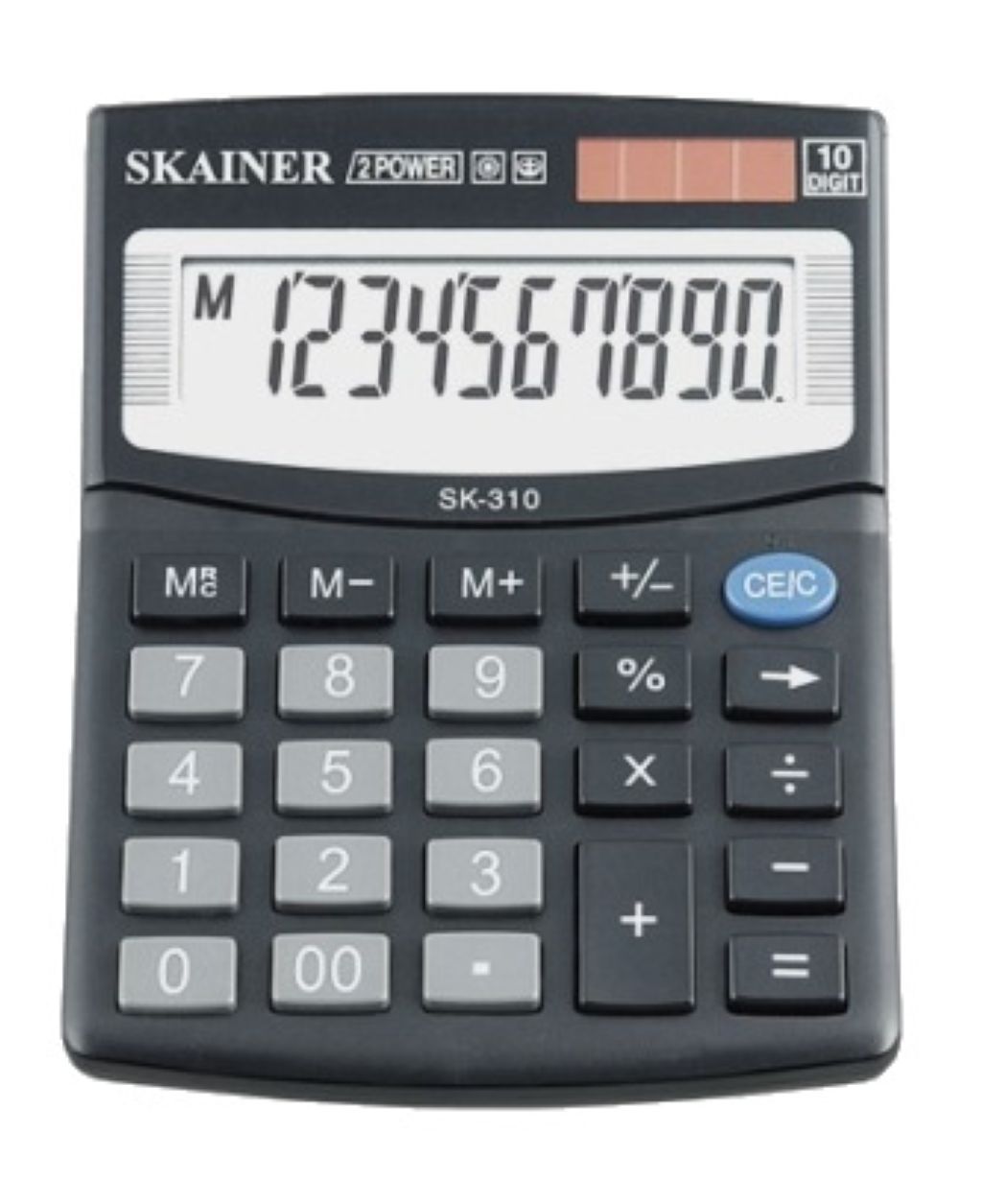 Калькулятор 10разр. "SKAINER" 100x124x32мм черный /1/