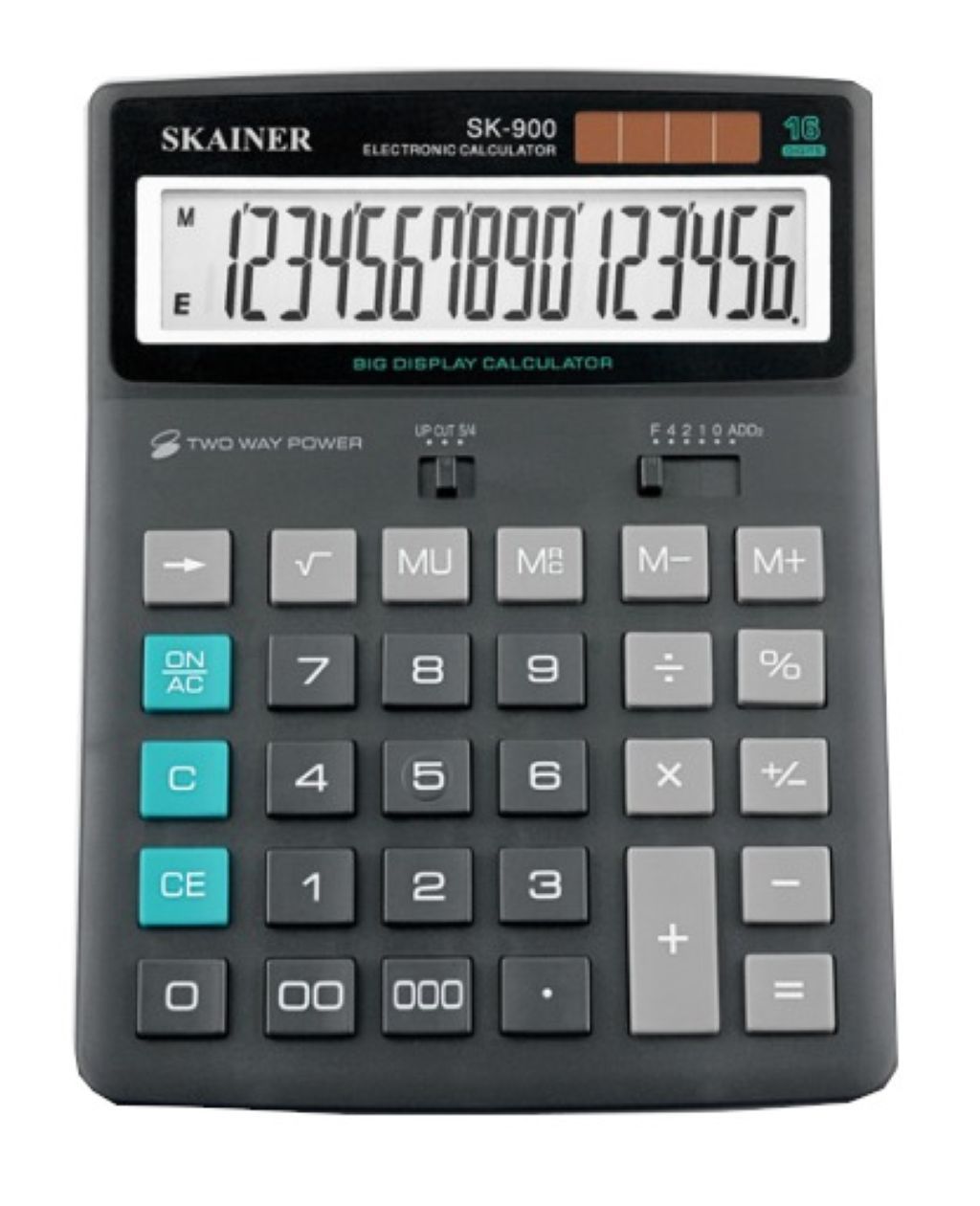 Калькулятор 16разр. "SKAINER" 155х201х35мм черный /1/