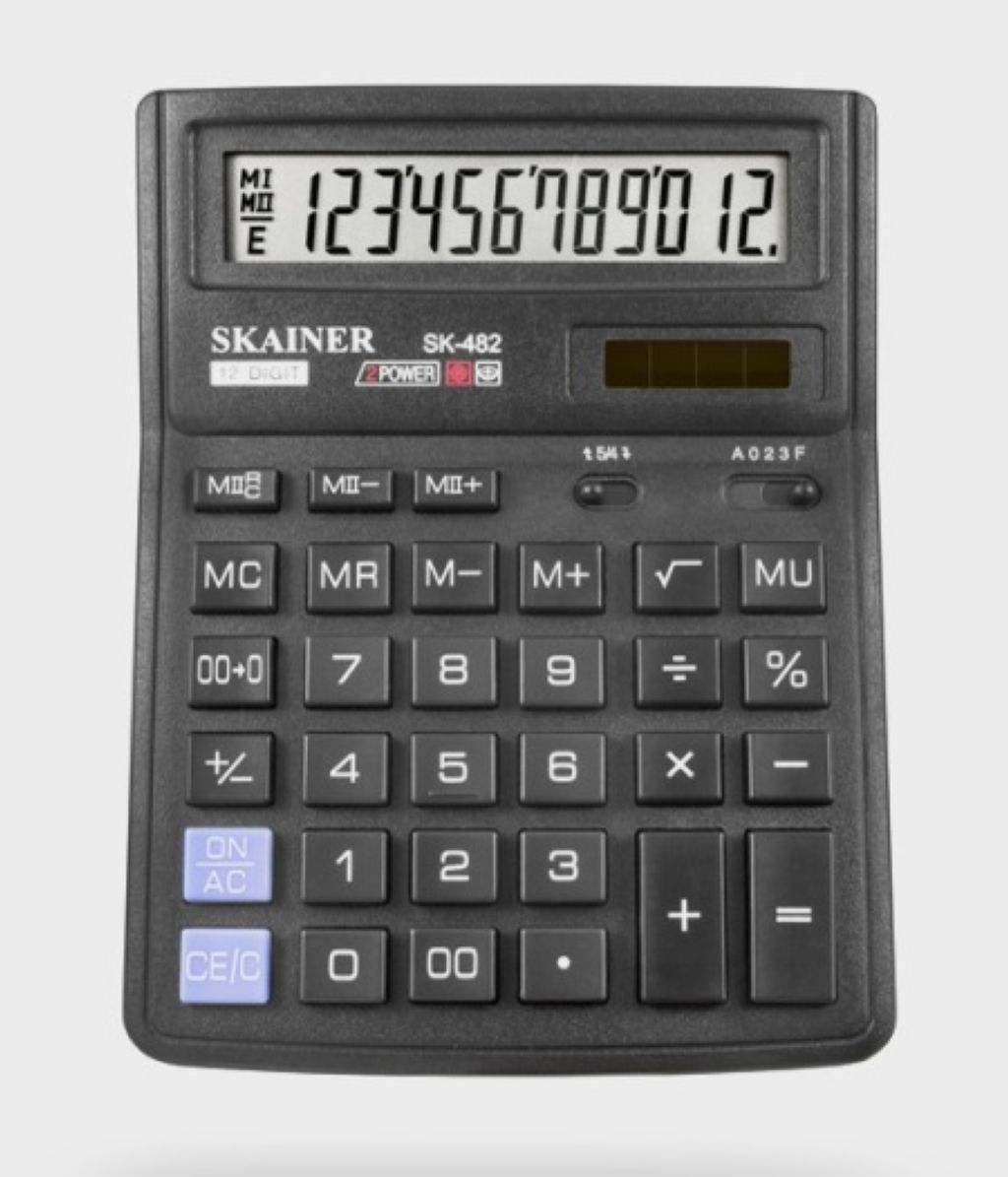 Калькулятор 12разр. "SKAINER" 143x192x39мм черный /1/