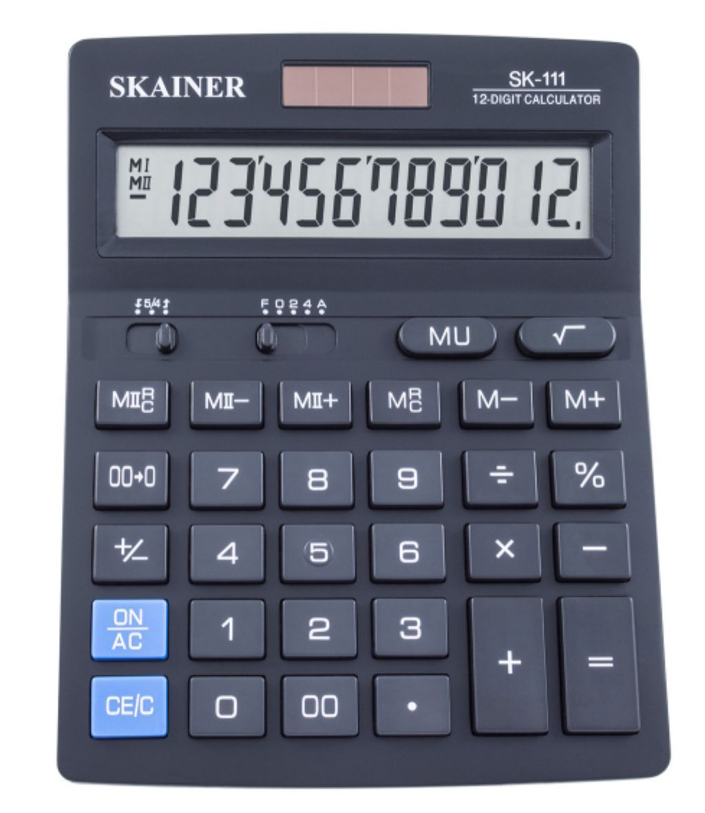 Калькулятор 12разр. "SKAINER" 100x124x32мм /1/