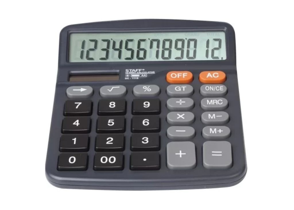 Калькулятор 12разр. "STAFF PLUS DC-111S" 150x120мм /1/