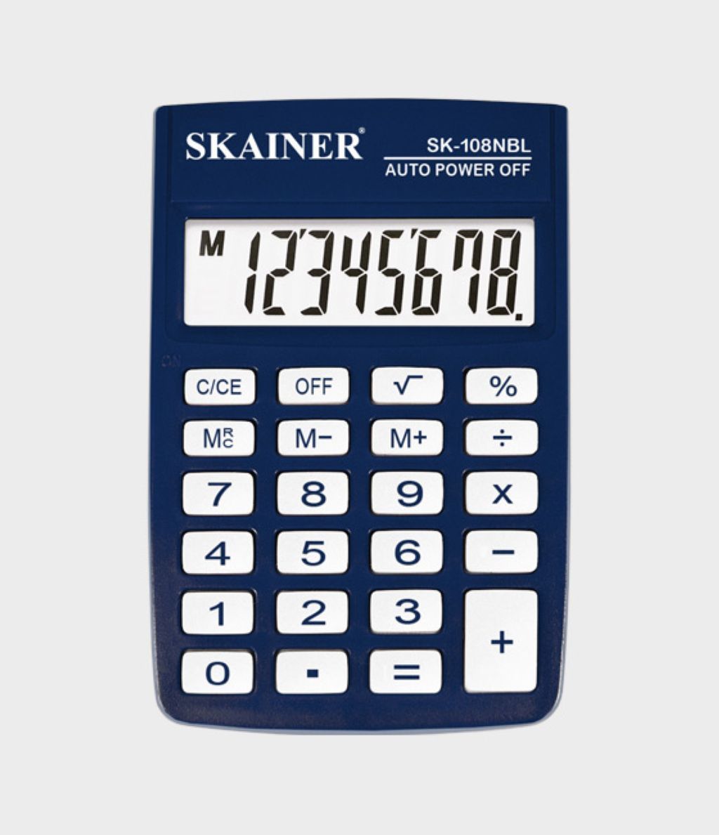 Калькулятор  8разр. "SKAINER" 58x88x10мм синий /1/