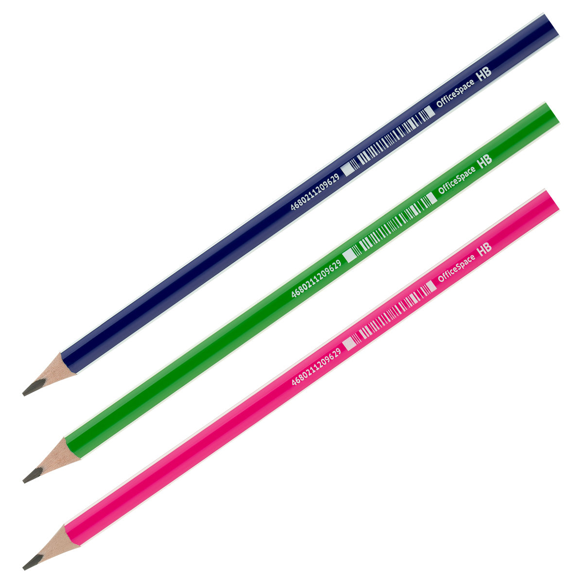 Карандаш чернографитный "OfficeSpace" HB ассорти /12/