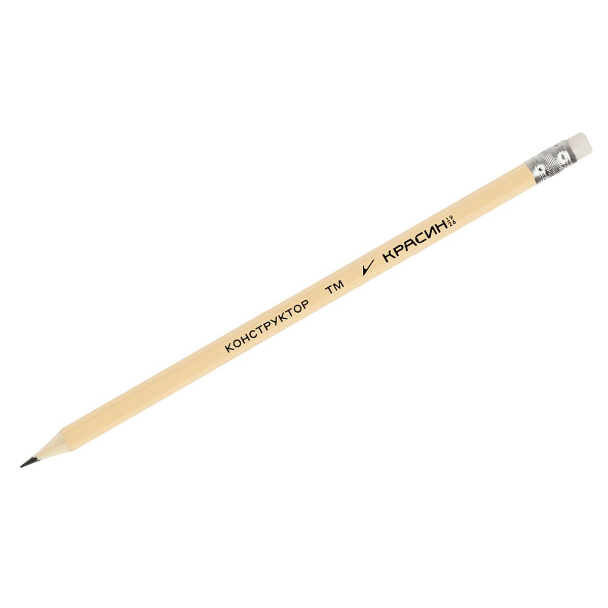Карандаш чернографитный с ластиком Красин "Конструктор" ТМ (HB) /12/