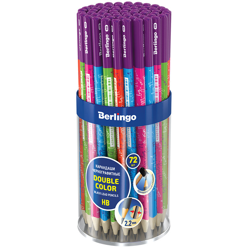 Карандаш чернографитный Berlingo "Double color" HB /72/