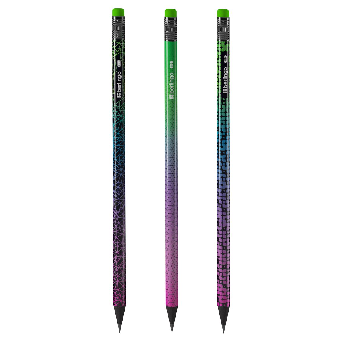 Карандаш чернографитный с ластиком "Berlingo" "Skyline" HB /72/