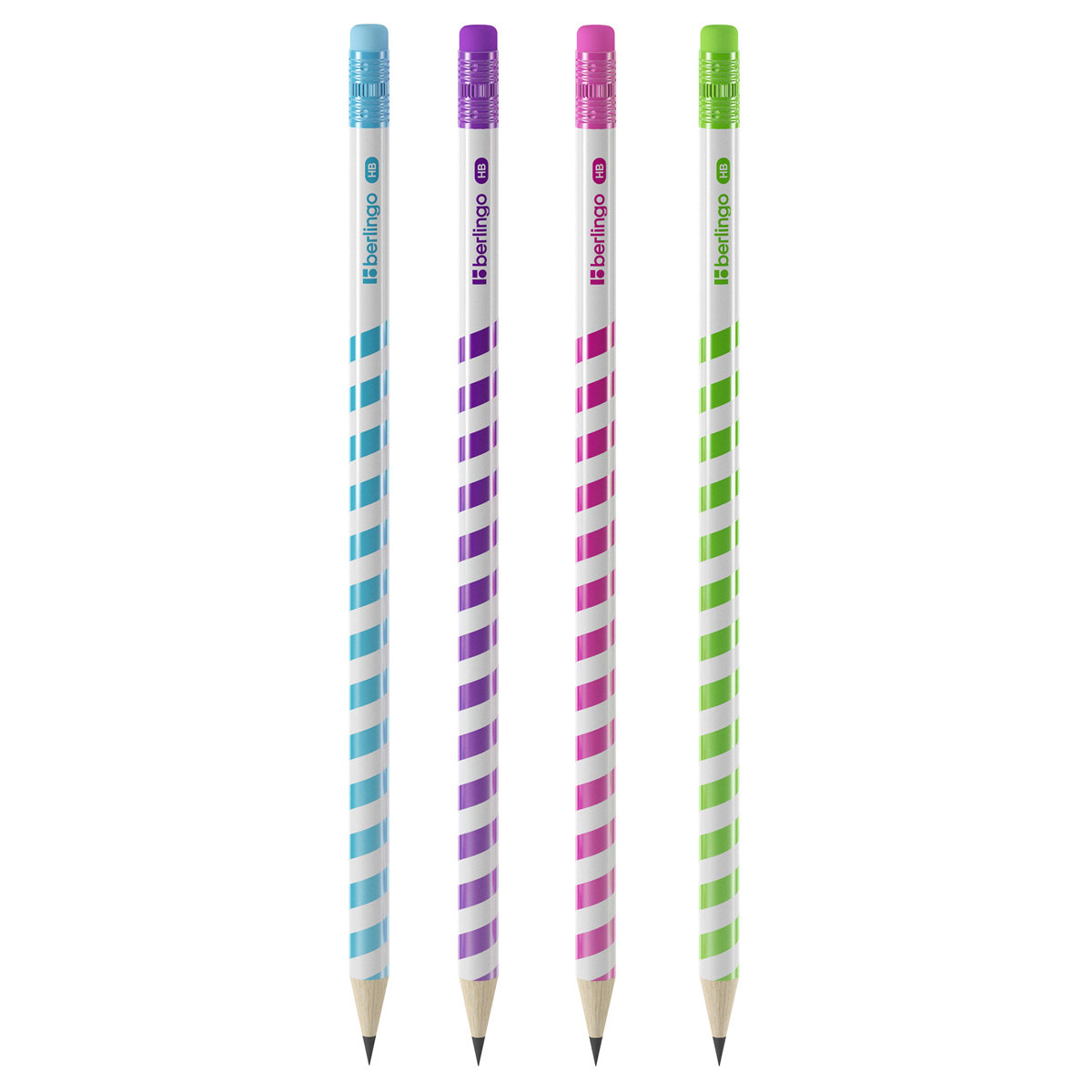 Карандаш чернографитный с ластиком "Berlingo" "Supertwist" HB /72/