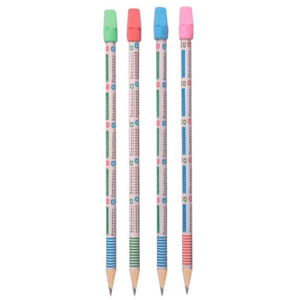 Карандаш чернографитный с ластиком "deVENTE" Таблица умножения" НВ /50/