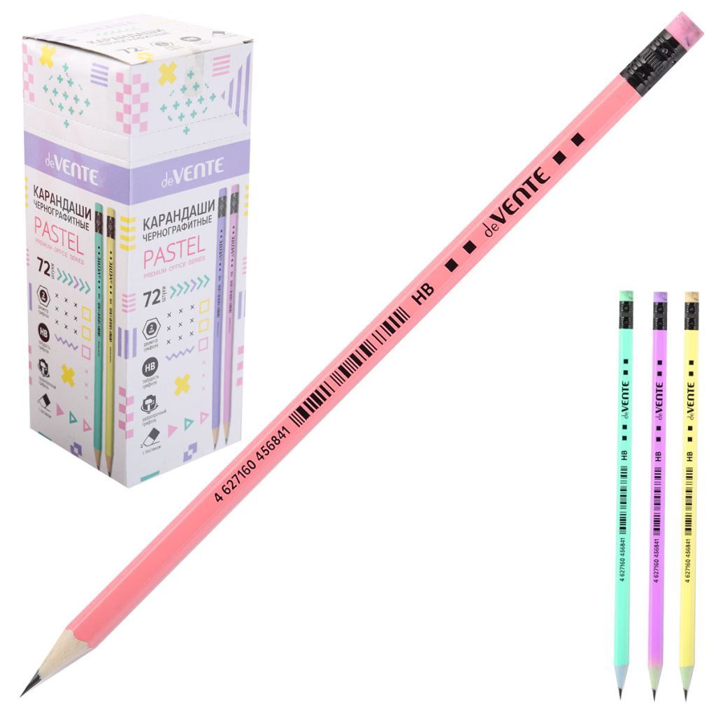 Карандаш чернографитный "deVENTE. Pastel" НВ /72/