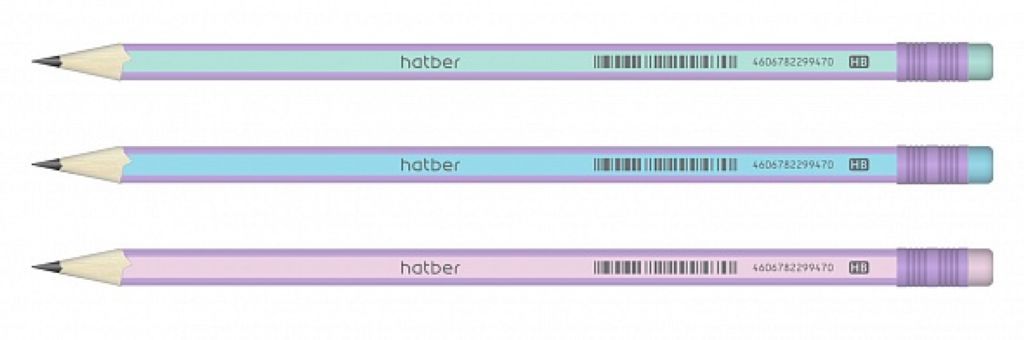 Карандаш чернографитный с ластиком "Hatber" Sweet Dreams /72/