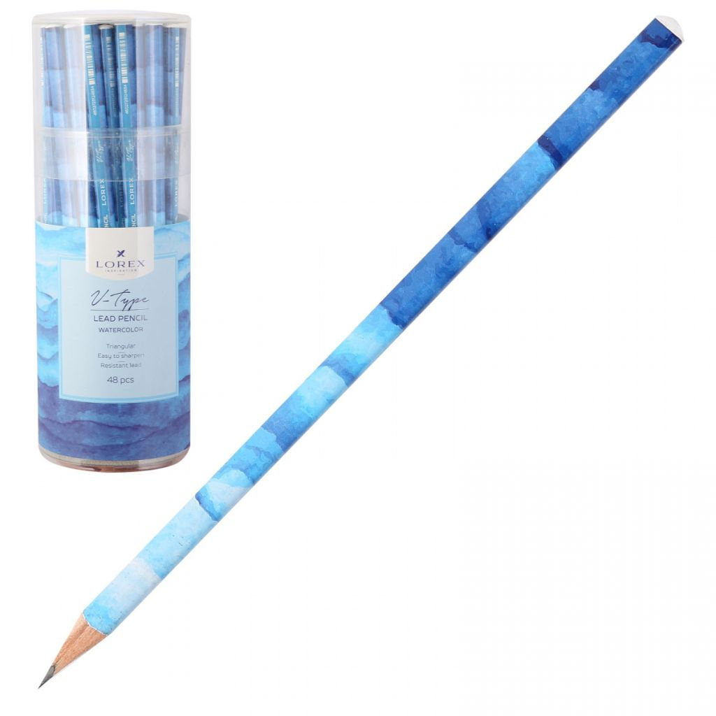 Карандаш чернографитный "LOREХ V-TYPE WATERCOLOR" НВ заточенный трехгранный /48/