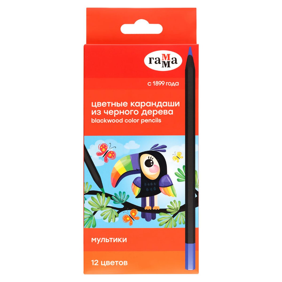 Карандаши 12цв. "Мультики" черное дерево /12/