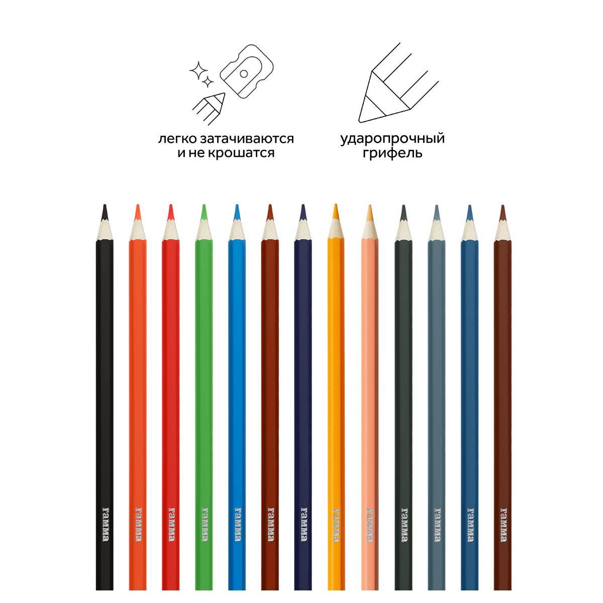 Карандаши 24цв. Гамма "Классические" акварельные /6/