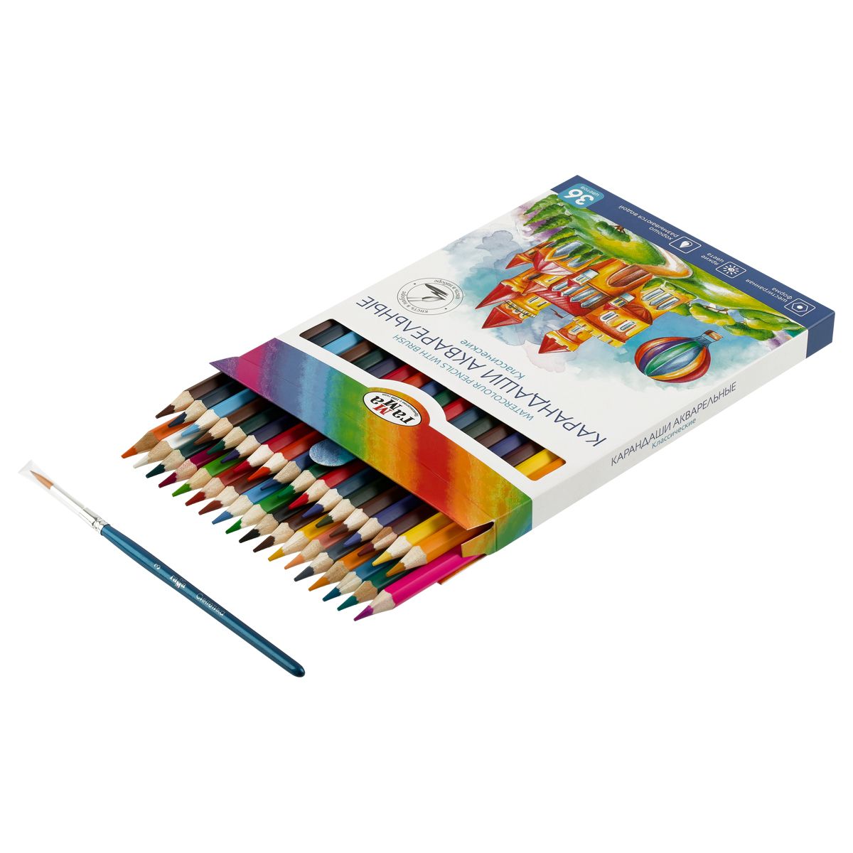 Карандаши 36цв. Гамма "Классические" акварельные /6/
