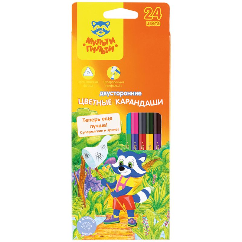 Карандаши 24цв. Мульти-Пульти "Енот в тропиках" двусторонние /12/