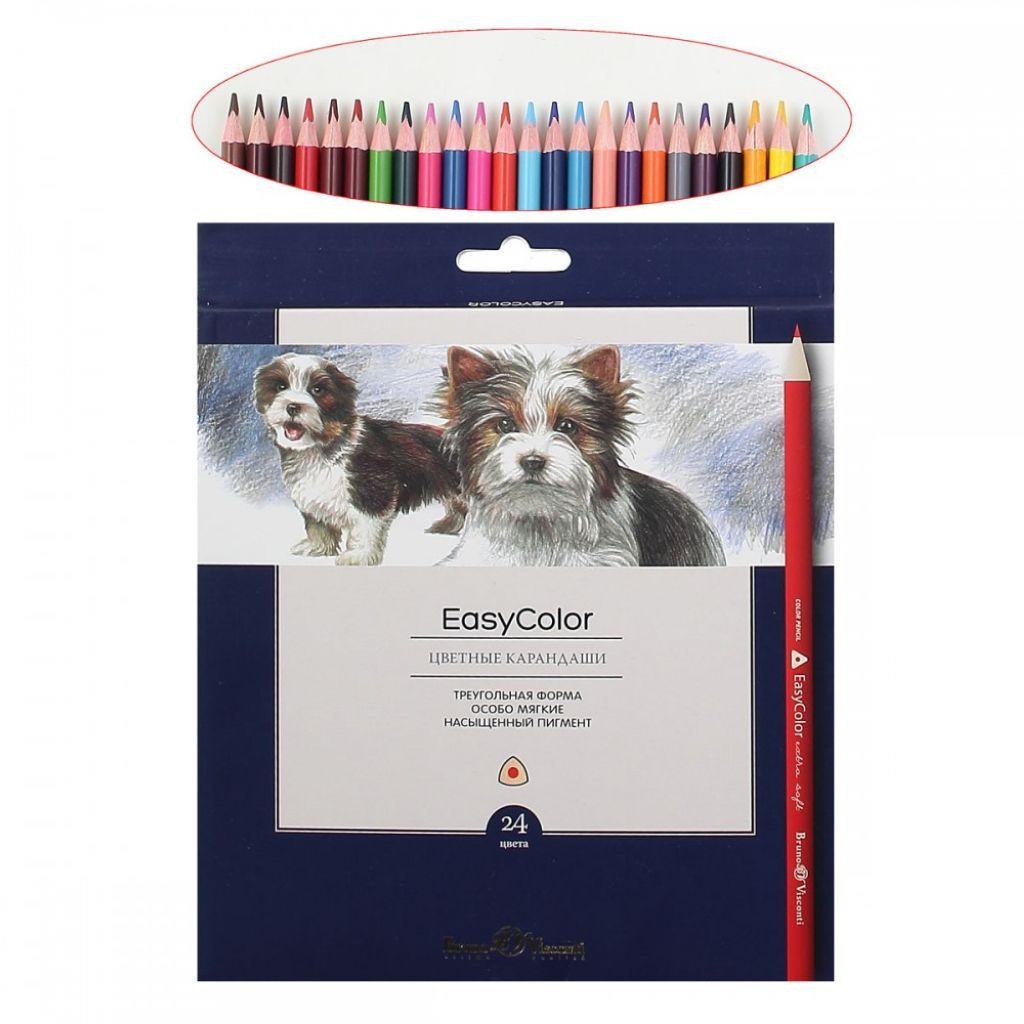 Карандаши 24цв. "Easycolor" 6/