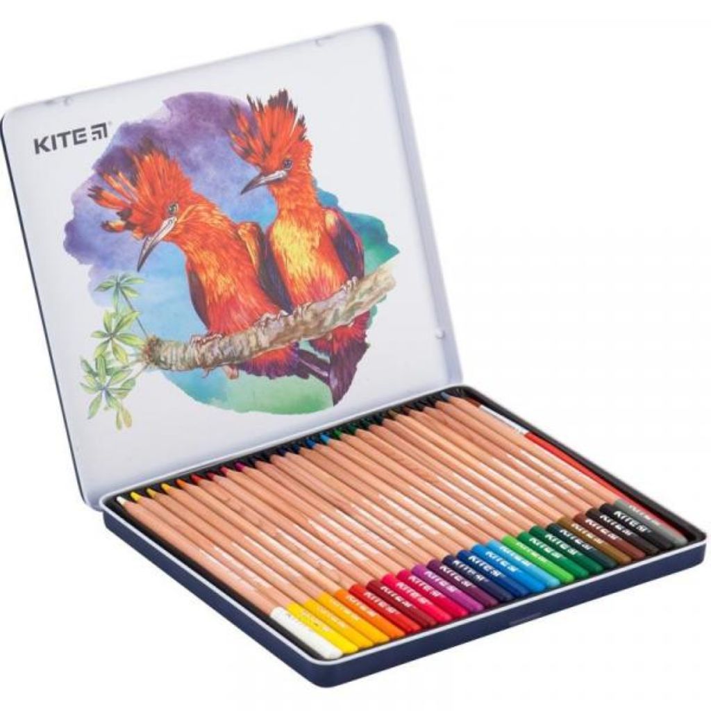 Карандаши 24цв. Kite акварельные в металлическом пенале /6/