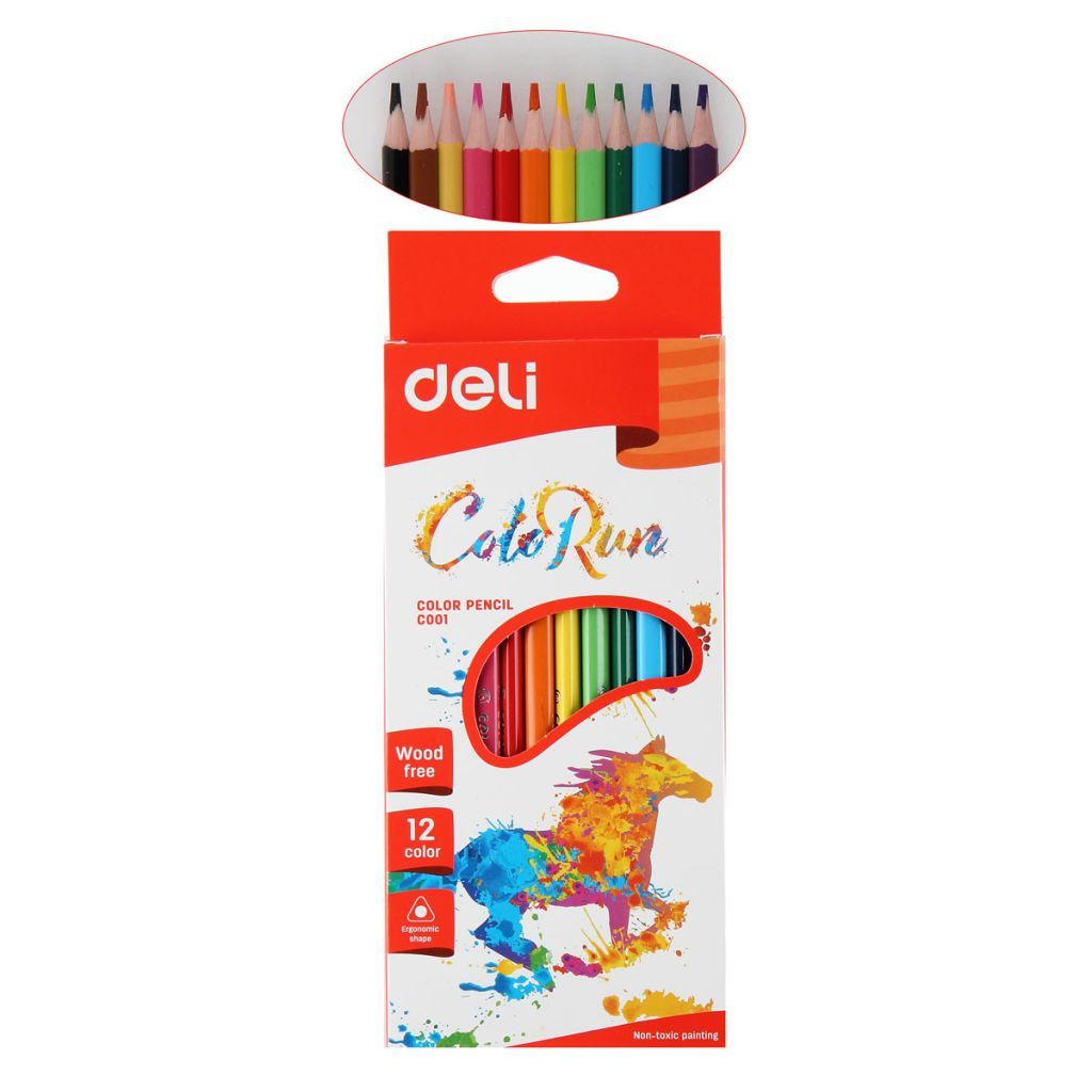 Карандаши 12цв. "Deli ColoRun" пластик /24/