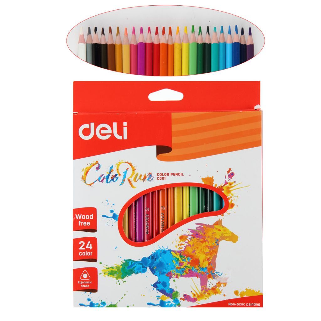 Карандаши 24цв. "Deli ColoRun" пластик /24/