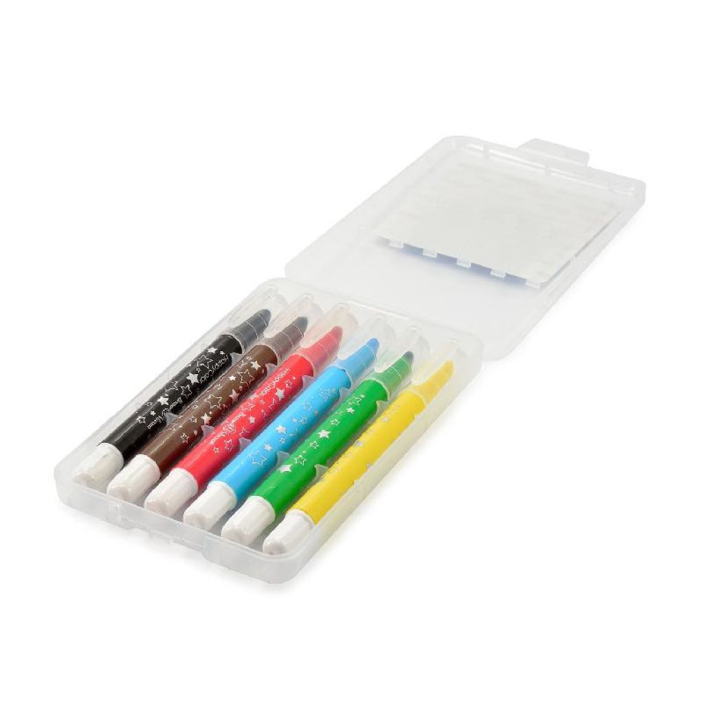 Мелки  6цв. "HAPPYCOLOR" гелевые с блестками /24/