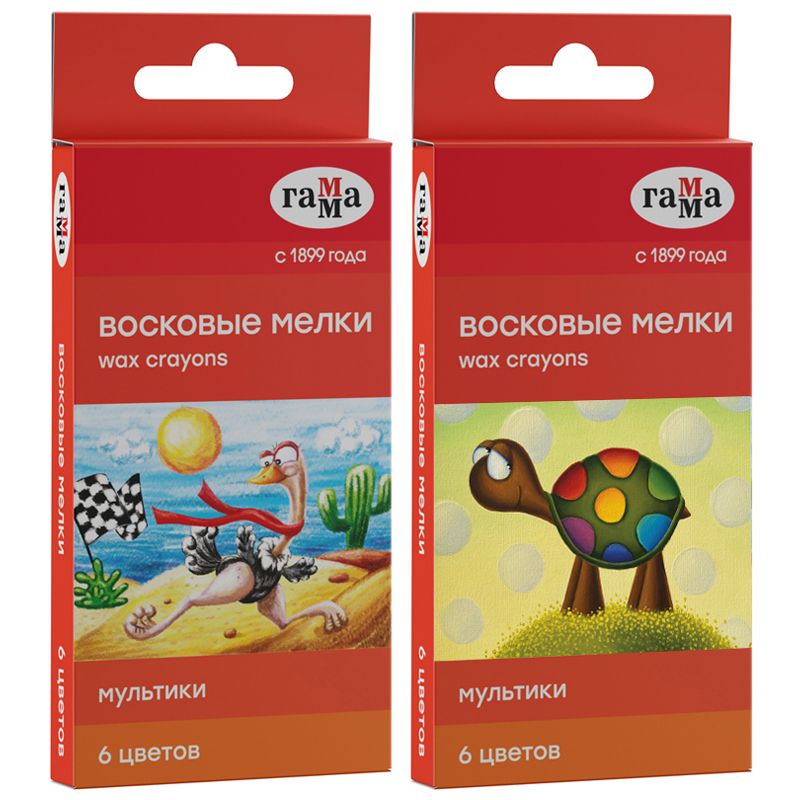 Мелки  6цв. "Мультики" восковые /36/